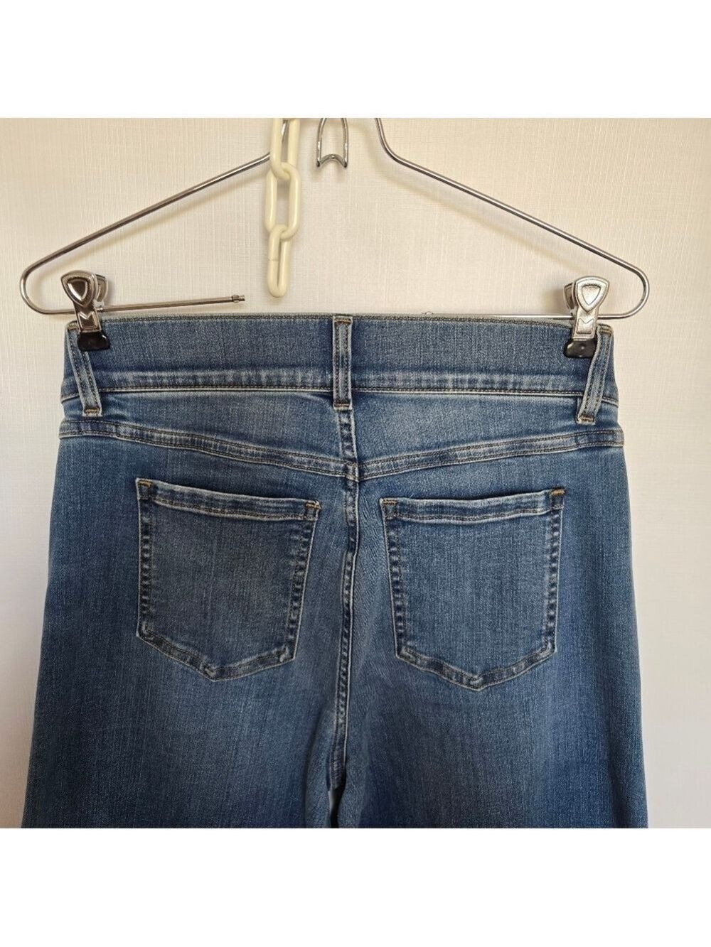 SPANX JEANS WOMENS MEDIUM WIDE LEG PULL-ON SEAMED FRONT HIGH RISE MED WASH BLUE - Picture 5 of 10